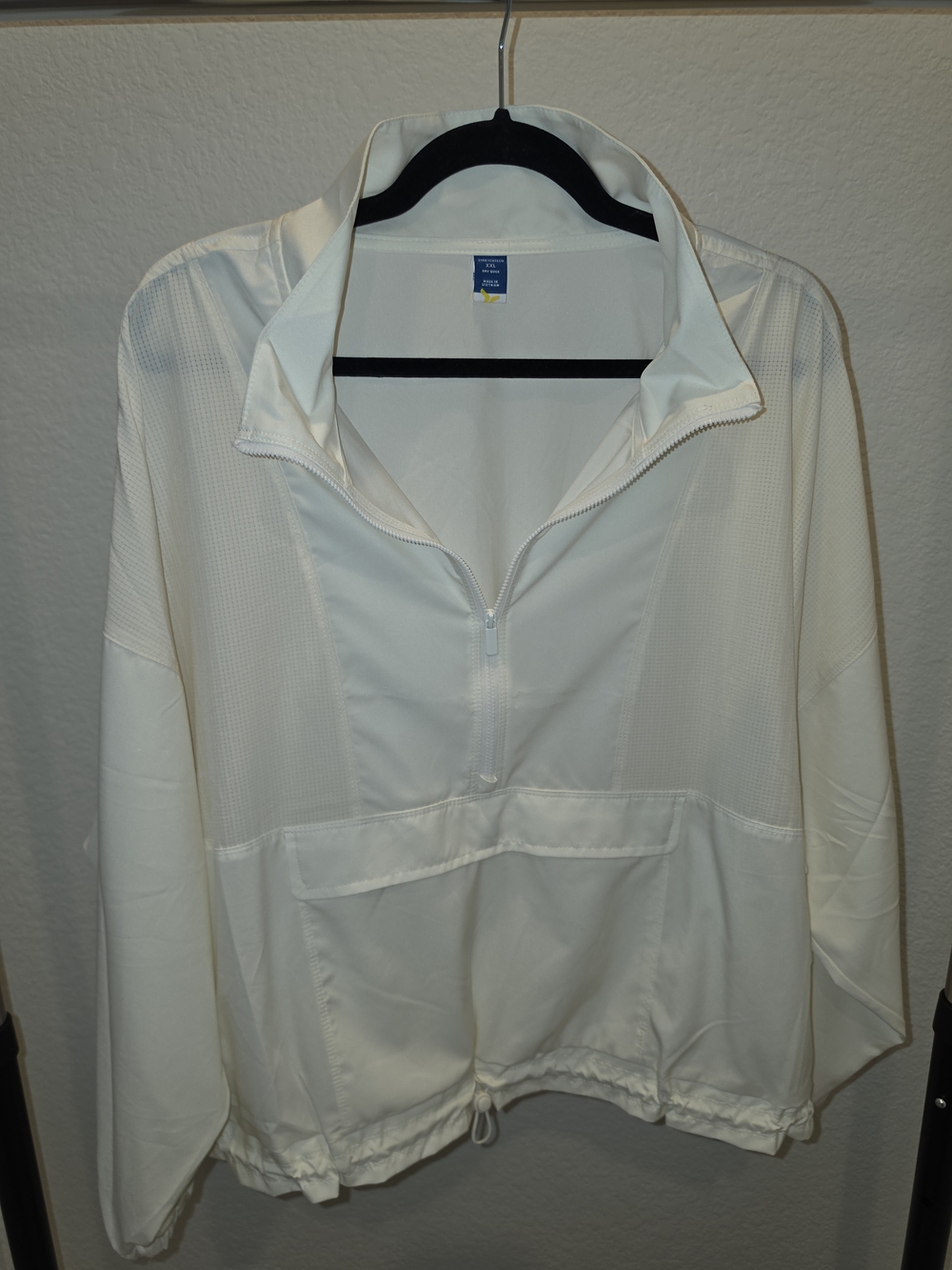 Women’s White Half-Zip Windbreaker Jacket